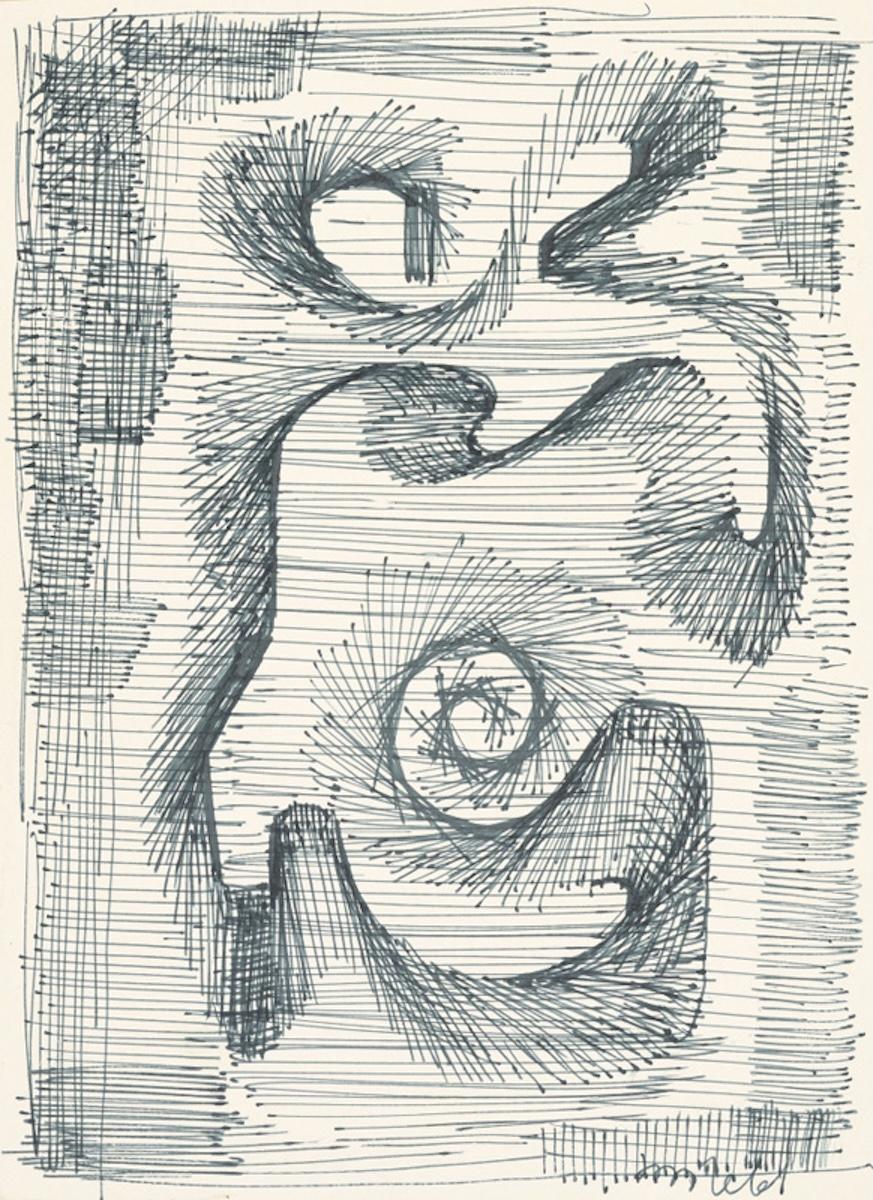 “Composition”, 1961. Ink on paper. 21.5 × 15.8 cm