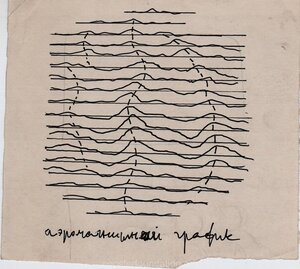 Aeromagnetiline graafik. 1950. aastate lõpp. Tušš, paber