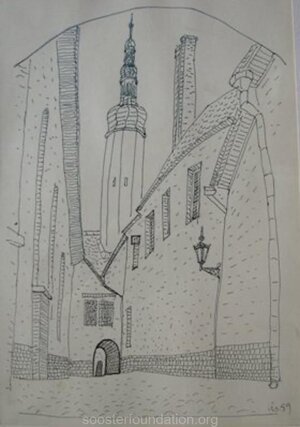 Börsi lane. 1959 Ink, paper 26 x 18 cm