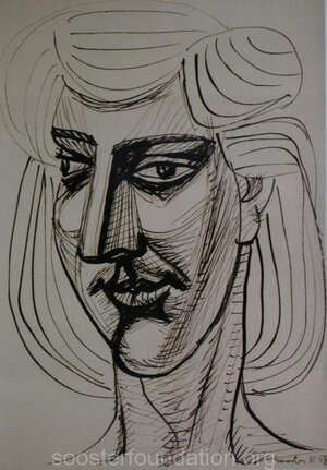 Homage to Picasso. 1958 Ink, paper