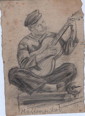 N. Maslennikovi (Kolja-Usõ) Karlagi portree. 1951 Pliiats, paber