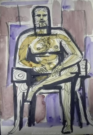 Zeus. Late 1950s Gouache, Ink, paper 27 x 19 cm