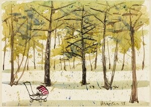 Lapsevanker pargis. 1958 Akvarell, paber 19,3 x 27,3