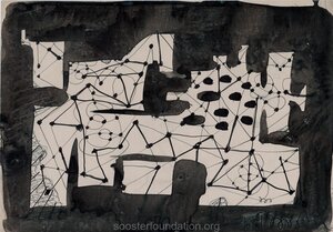 Abstraktsioon. 1959 Tušš, paber 19 x 27 cm