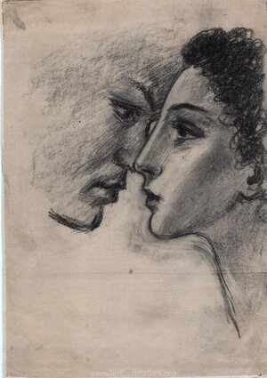 Lähedus. 1955. aastal Paber, pliiats 21 x 16,5 cm