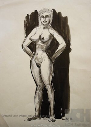 Akt. 1959 Tušš, paber 27 x 19 cm