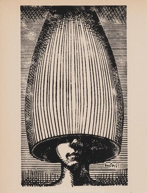 Illustratsioon Isaac Asimovi raamatule „Marslaste tee“ (1966). 1963. Ofort, paber. 21,5 × 16 cm