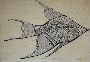 Kala. 1959 Tušš paberil 18,8 × 27,0 cm