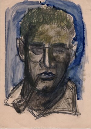 Juri Sobolevi portree. 1958-59 Segatehnika, paber 27 x 19 cm