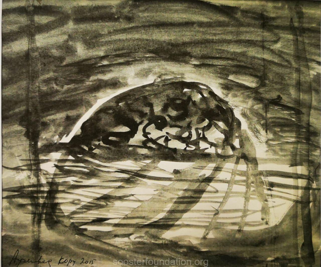 Valeri Eisenberg Homage to Ülo Sooster, 2015. Indian ink