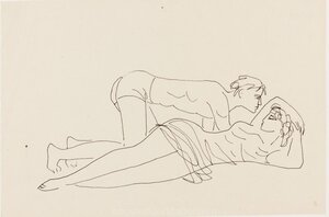Antiikne paar. Umbes 1958 Tušš, paber 18 × 26,8 cm