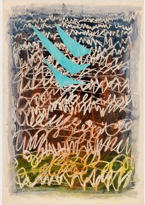 Abstract Motif. Presumably the end of the 1950s Gouache, Chalk, Paper 27 x 29 cm