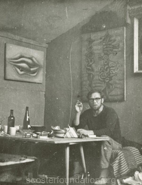 Unknown Photographer, Ülo Sooster in his Moscow studio, 1970. Art Museum of Estonia archive