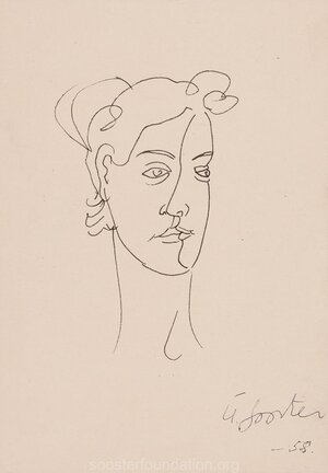 Peegeldus (Suudlus). 1958 Tušš, paber 16,5 x 11,5 cm