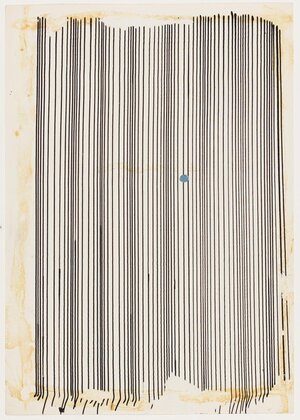 Optical Motif with Circles. Presumably the end of the 1950s Ink, Collage, paper 27 x 19 cm