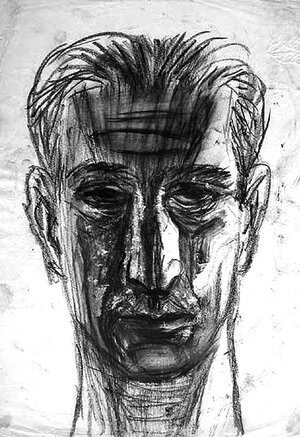 Andrei Solovei portree. Karlag. 1956 kivisüsi, paber 28,5 x 20,5 cm