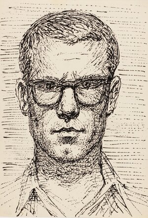 Self-portrait. Circa 1958-59 Ink, wash, paper 26.8 x 18.8 cm