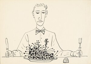 Dinner. 1950s Ink, paper 19 x 27 cm