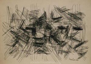 Abstraktsioon. Eelmine 1950. aastate lõpp Tušš, paber 20 × 27 cm