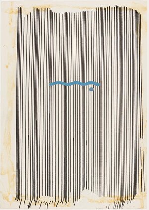 Optical Motif with Circles. Presumably the end of the 1950s Ink, Collage, paper 27 x 19 cm