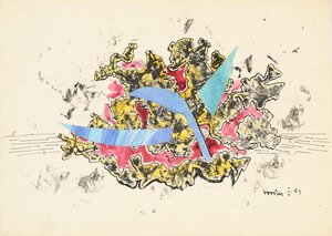 Evening Flight. 1959 Ink, watercolor, collage 19.2 x 26.9 cm
