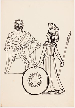 Composition with Antique Figures. 1957 Ink, paper 19 x 27 cm